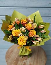 Букет цветов из:  Альстромерии и Розы в Ирше