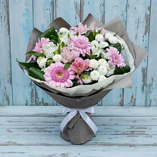 Букет цветов из:  Герберы, Альстромерии и Хризантемы в Ирше