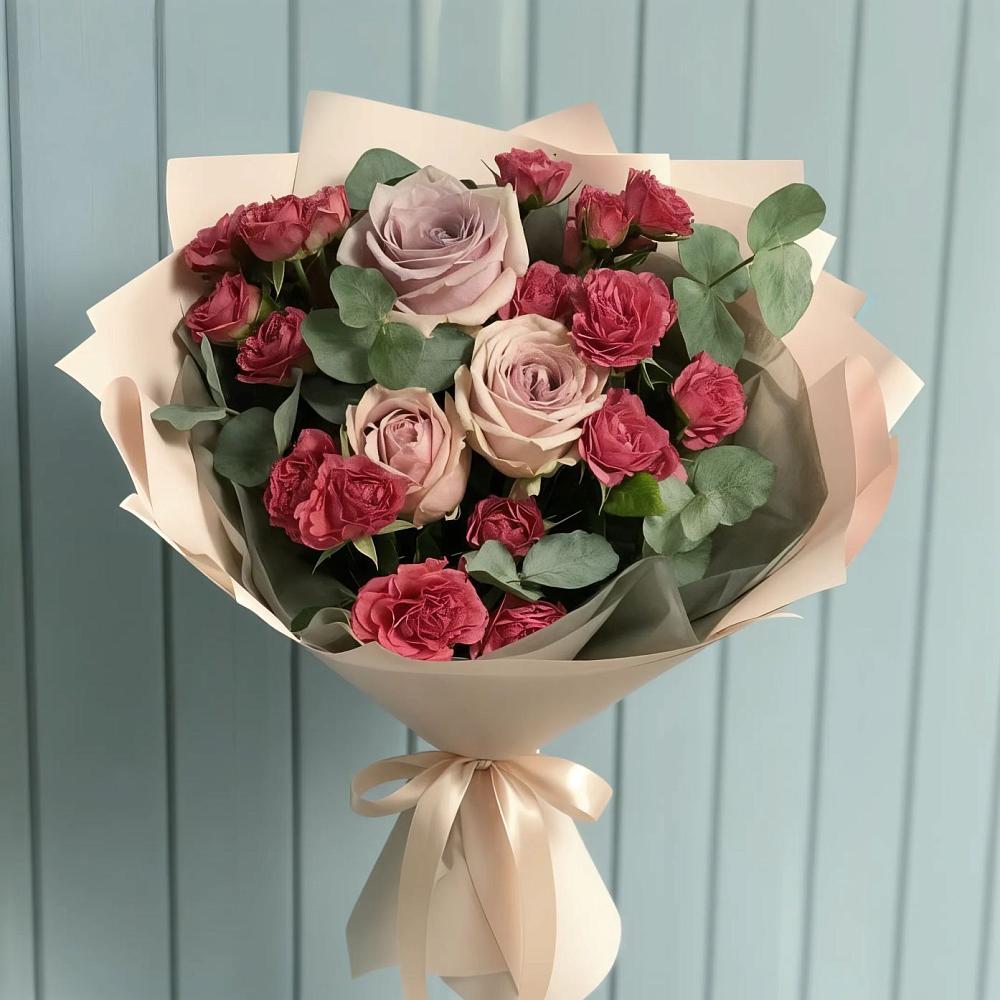 Букет цветов из: Гвоздики и Розы в Ирше