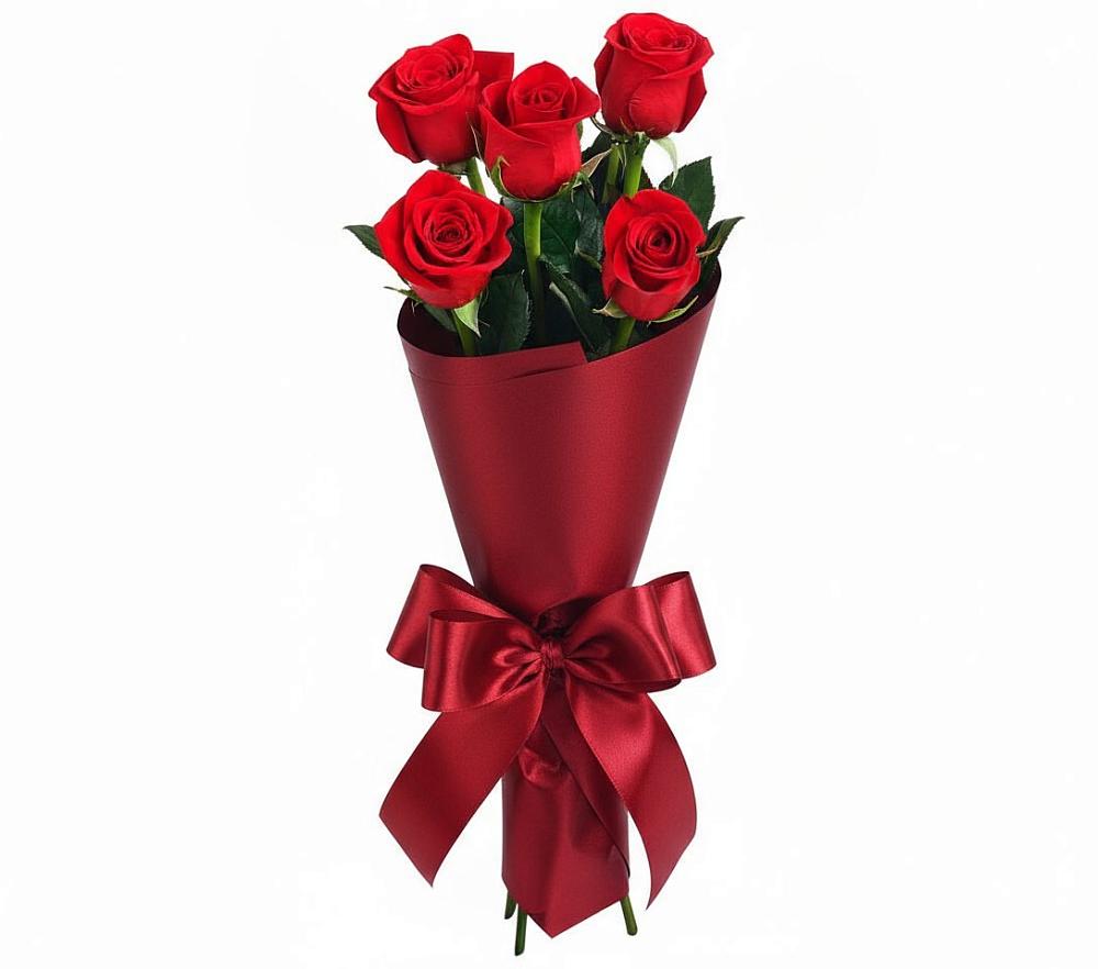 Букет 5 Красных роз Эдлесс Лав в Ирше