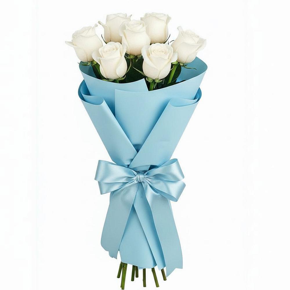Букет 7 белых роз Проуд в Ирше