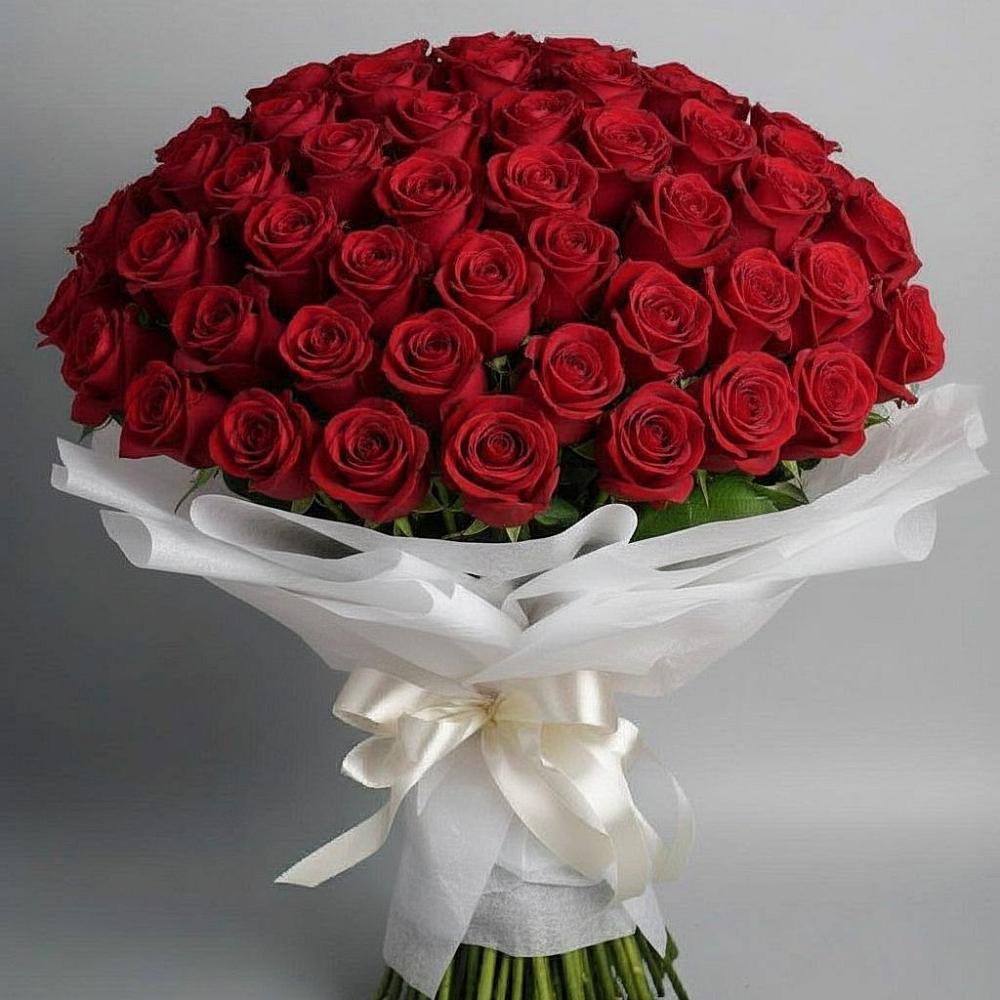 Букет 101 Красная роза Блэк Мэджик в Ирше