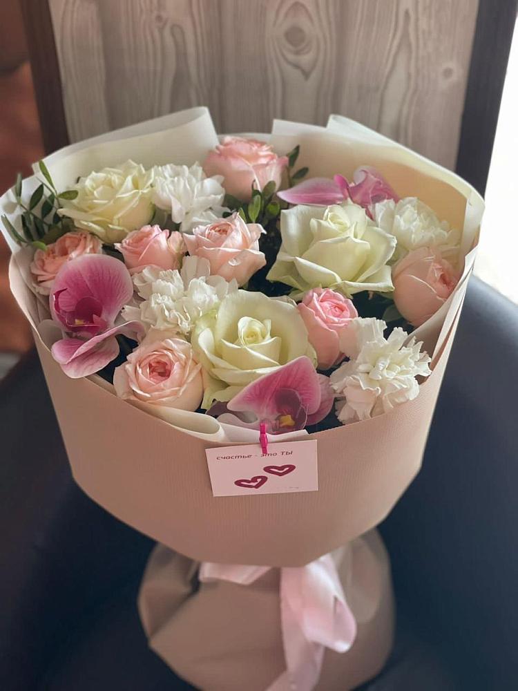 Букет цветов из: Орхидеи, Розы и Гвоздики в Ирше