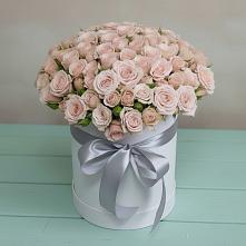 Цветочная композиция из Розы в шляпной коробке в Ирше