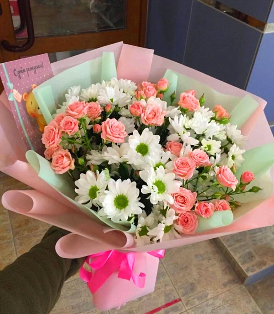 Букет цветов из: Розы и Хризантемы в Ирше