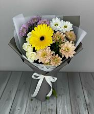 Букет цветов из:  Розы, Герберы и Хризантемы в Ирше