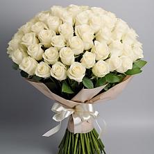 Букет 101 беля роза Белоснежка в Ирше