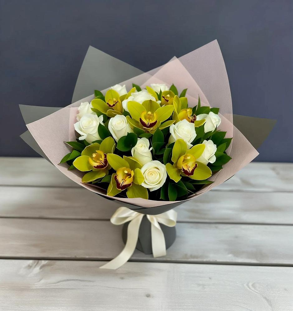 Букет цветов из: Орхидеи и Розы в Ирше