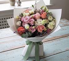 Букет цветов из:  Розы, Лизиантусы и Гвоздики в Ирше