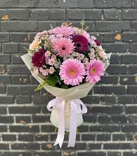 Букет цветов из:  Герберы и Хризантемы в Ирше