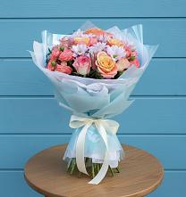 Букет цветов из:  Хризантемы и Розы в Ирше