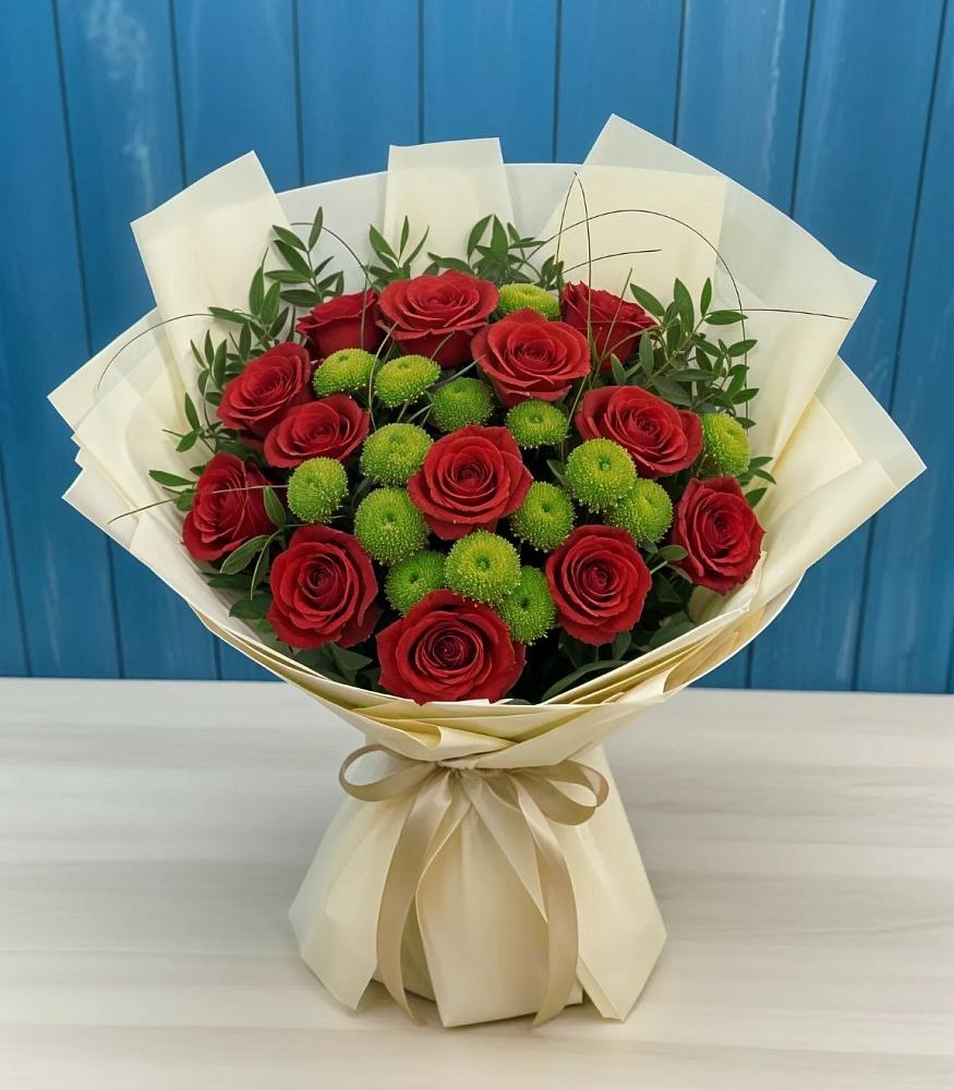 Букет цветов из: Розы и Хризантемы в Ирше